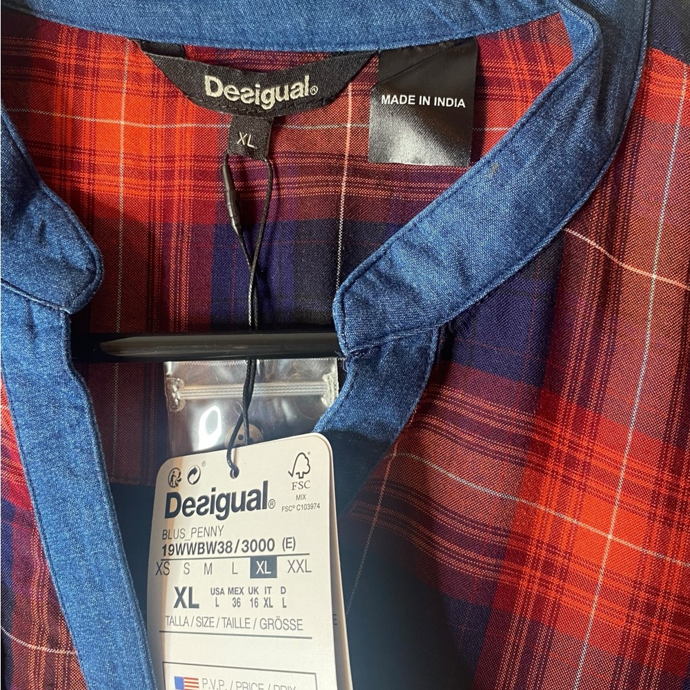 NWT Desígual Long Sleeve Shirt Size L USA - Picture 2 of 7